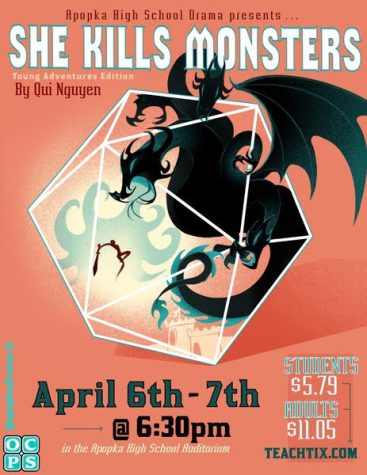 Poster for She Kills Monsters designed by Sophomore Kate Spencer